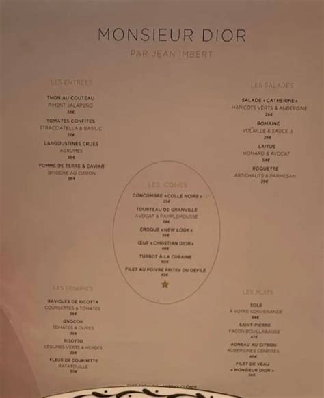 christian dior restaurant paris menu|Christian Dior Paris price.